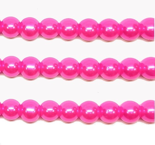 Pink glass pearl beads - pearl, beads,