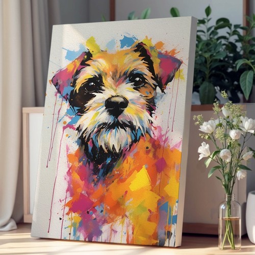 Border terrier expressionism - border,