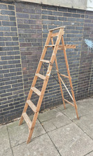 Vintage Wooden Folding Painters Step Ladder Retro DIY Display Rustic Decor (SHOP