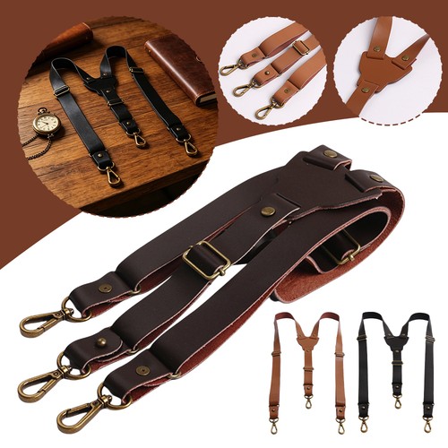 Mens leather braces - leather, heavy