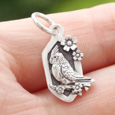 925 sterling silver - silver, parrot