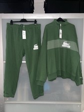 BNWT Lacoste Green Tracksuit 1/4 Jumper Sweater And Cuffed Joggers