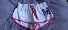 Genuine Playboy Hotpants Shorts Retro Size 12 White Physical Work Out