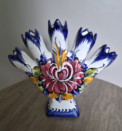 Vintage ceramic tulipiere fan - ceramic,