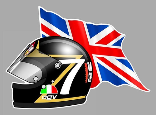 Barry sheene helmet - sheene, flag