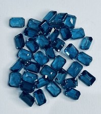 London Blue Topaz Loose Faceted Gemstone Octagon Shape 8mm x 6mm