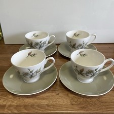 Vintage Ridgways Royal Adderley "Arcadia" Set Of 4 Tea Cups and Saucers