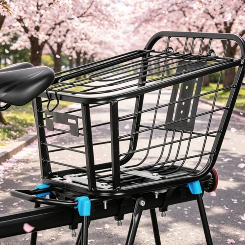 Folding rear bike basket heavy - basket,