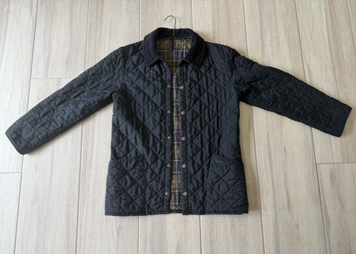 Black quilted barbour jacket - black,