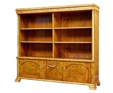 EARLY 20TH CENTURY EMPIRE REVIVAL BIRCH BOOKCASE CABINET