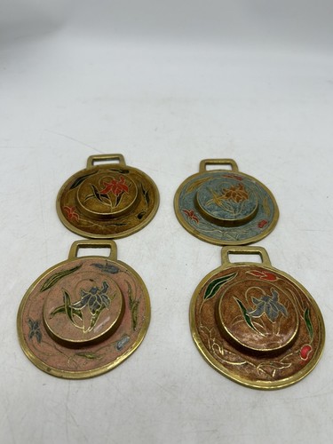 Set enamelled floral - set, 4