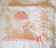 Baby blanket shawl embroidered