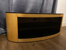 AVF Buckingham Oval TV Stand Unit 1.1 M Oak Glass, Supports Up to 55” Tv