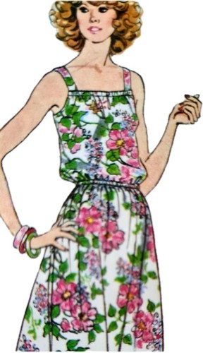 1970s square neck sundress - 1970s,