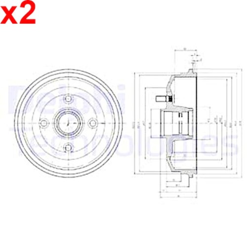 Brake drum delphi - brake, ford