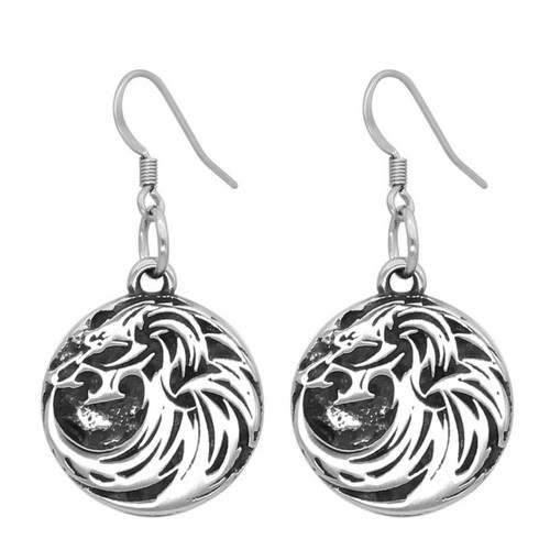 Fenrir wolf earrings silver - wolf,