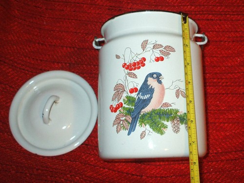 Vintage milk churn enamelled
