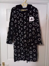 Boys Playstation hooded dressing gown age  12-13 years black Primark official 