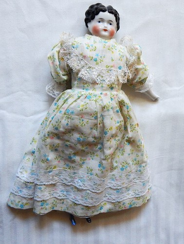 Antique porcelain doll painted - antique,