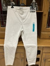 Ladies Primark Super High Waist Skinny White Jeans Uk 20 New With Tags