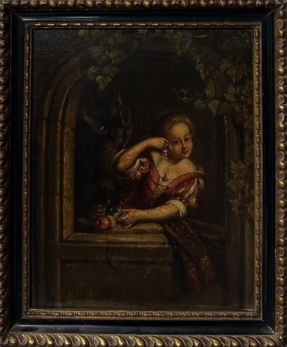 Ricardo antique oil painting - j,