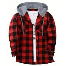 Plaid Shirt Coat For Men Long