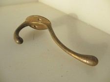 Victorian Brass Coat Hook Hanger Old Antique Vintage 5"H