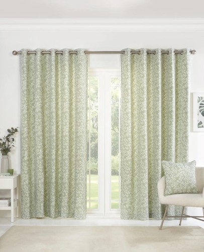 Lined eyelet floral green - floral,