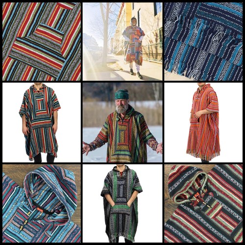 Poncho hooded robe - poncho,