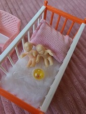 Vintage Dolls House Cot  With