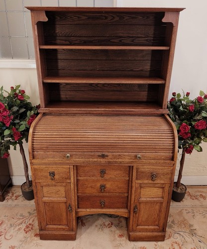 Edwardian solid oak roll - edwardian,