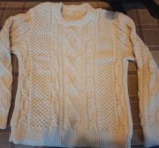 Cream handknitted wool vtg