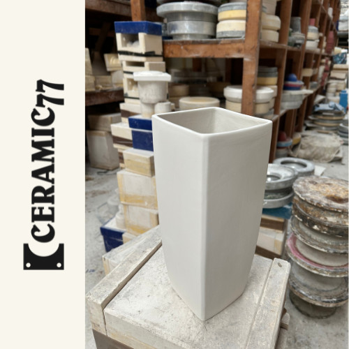 Large ceramic square vase - large,