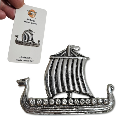 Viking longboat pin badge - viking,