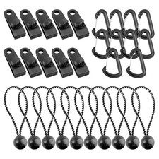 30X Tent Tarp Tarpaulin Clips Clamps Set Buckle Heavy Duty Reusable Camping Tool