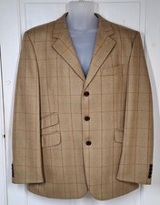 BARBOUR Double Twist Merino Wool Squires Tweed Hunting Jacket Size Chest 42"
