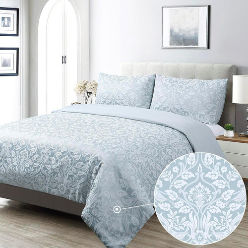 Duck egg damask duvet - damask, cover