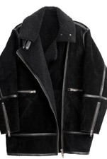 H&M studio collection exclusive icon Sheepskin Shearlings Coat Jacket Sz M  14