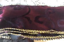 1m 84cm Piece Of Burgundy Wire Edged Ribbon ~ Perfect For Wreath/Cake Decorating