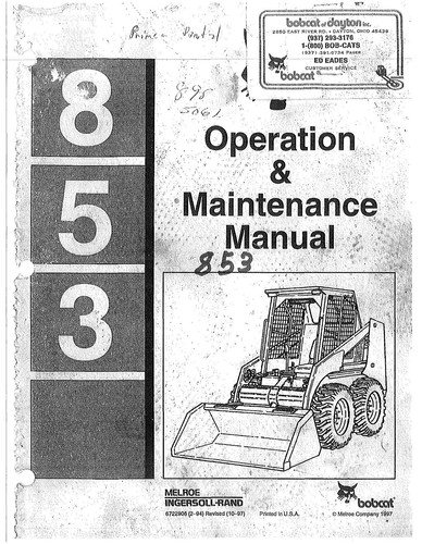 Bobcat 853 operation - -,