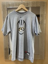 Nike Mizzou Football T-Shirt Grey Men’s Small Loose Fit NCAA Sports Tee