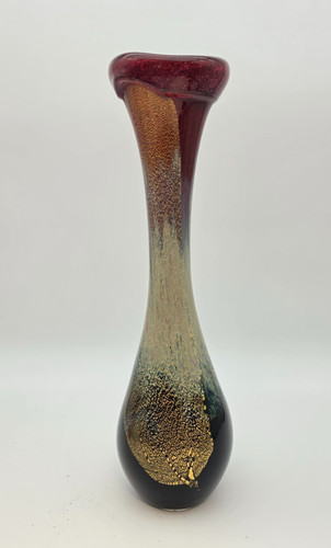 Vase red with - red, accents