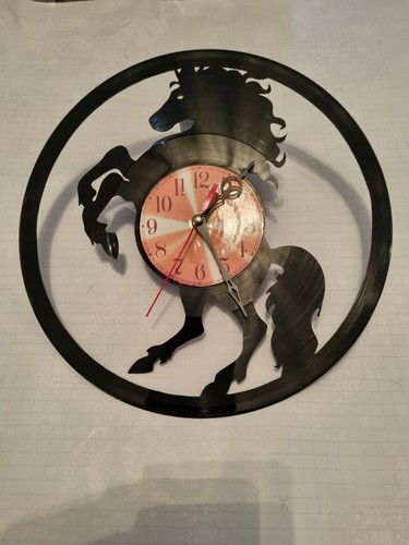 Stallion vinyl record clock - vinyl,
