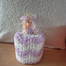 Retro Toilet Roll Cover Doll Hand Knitted #450