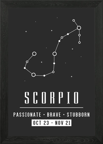Scorpio zodiac color - , framed