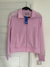 Adidas Women’s  Zip Up Firebird Tracksuit Top, Baby Pink, Size XL