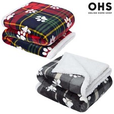 Check Fleece Pet Blanket Throw