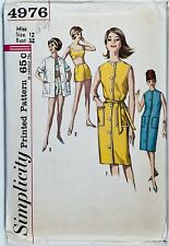 '60’s Vintage Pattern Simplicity 4976 Dress, Shirt, Lined Bra Top & Shorts B.32"