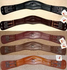 FSS Leather Humane Anatomic Banana Curve Comfort Padded Dressage Contact Girth