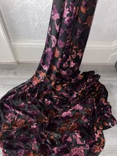1 M Black Glittery Floral